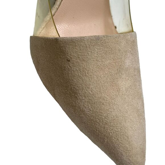 Raye Revolve Stiletto Heels Women’s Size 9 Neutral Suede PVC Pointed Toe - Picture 8 of 13